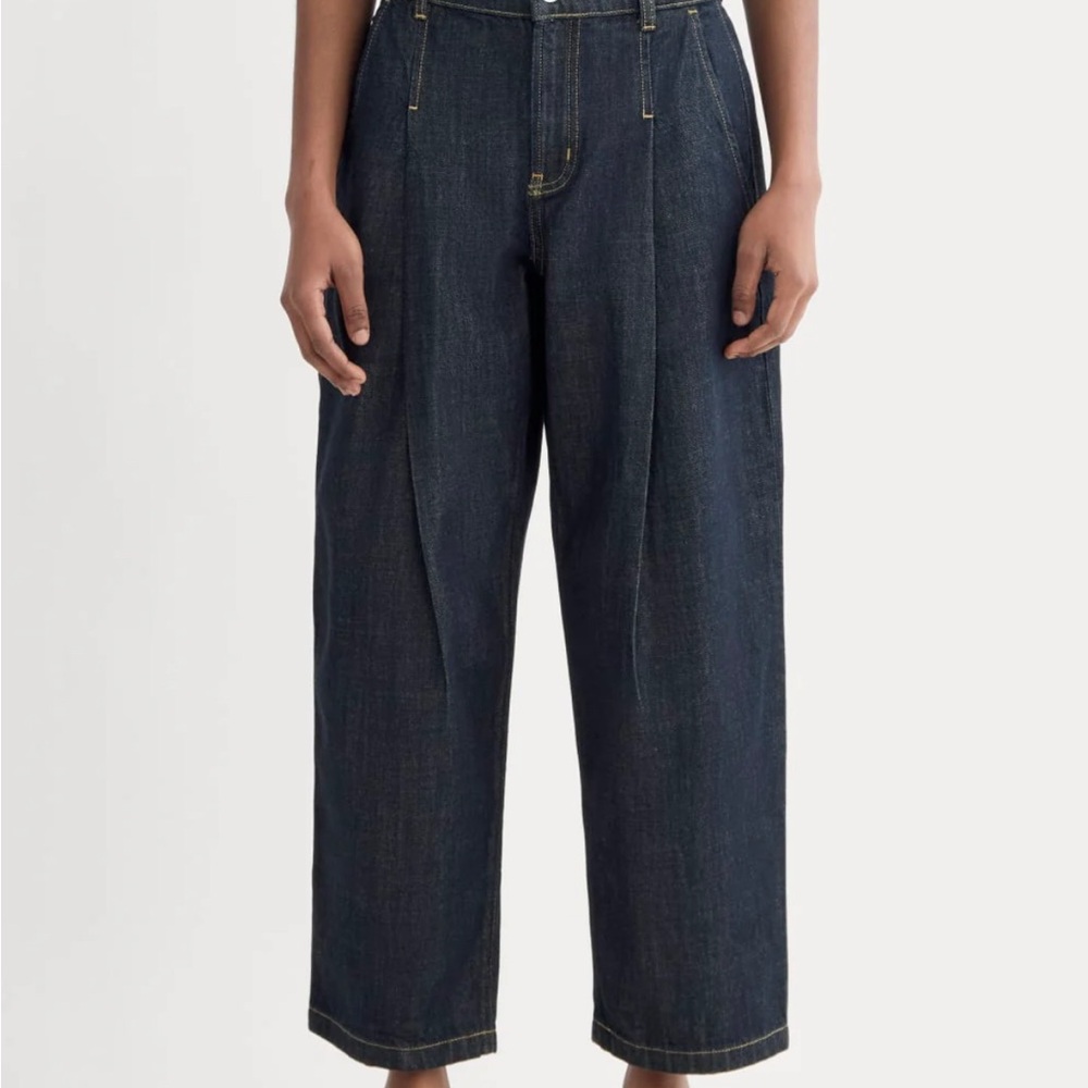 Dark Blue Wide-Leg Jeans